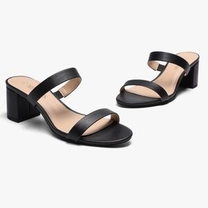 NWT Dream Paris Elegant Black Heeled Sandals Heels Formal Party Wedding Classic